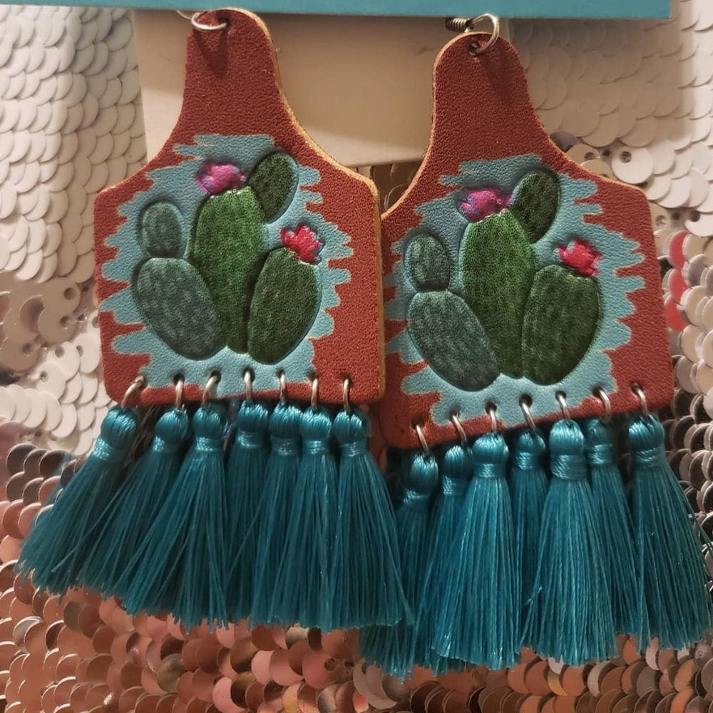 Faux leather earrings